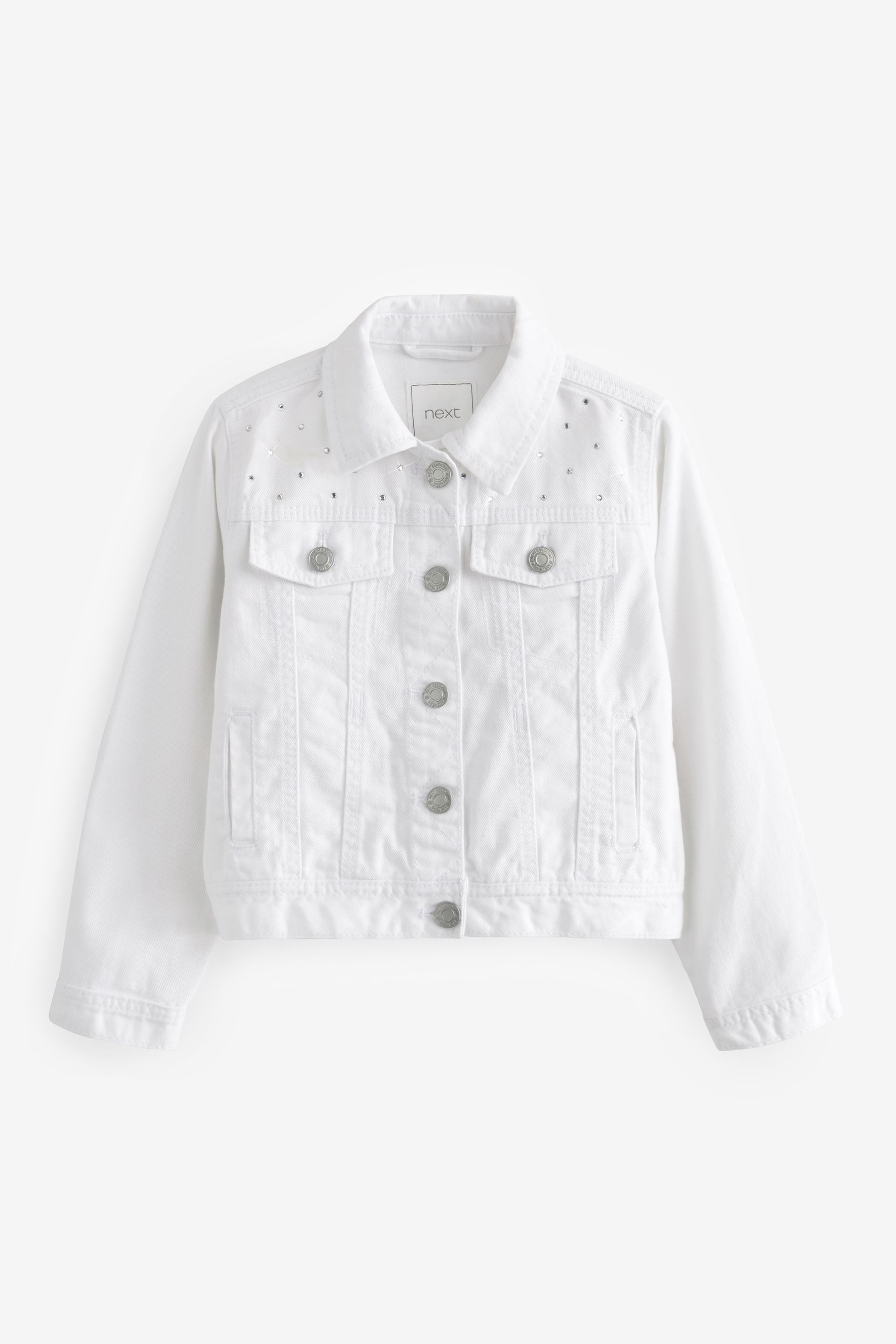 Buy White 100 Cotton Diamante Denim Western Jacket 3 16yrs from Next Canada