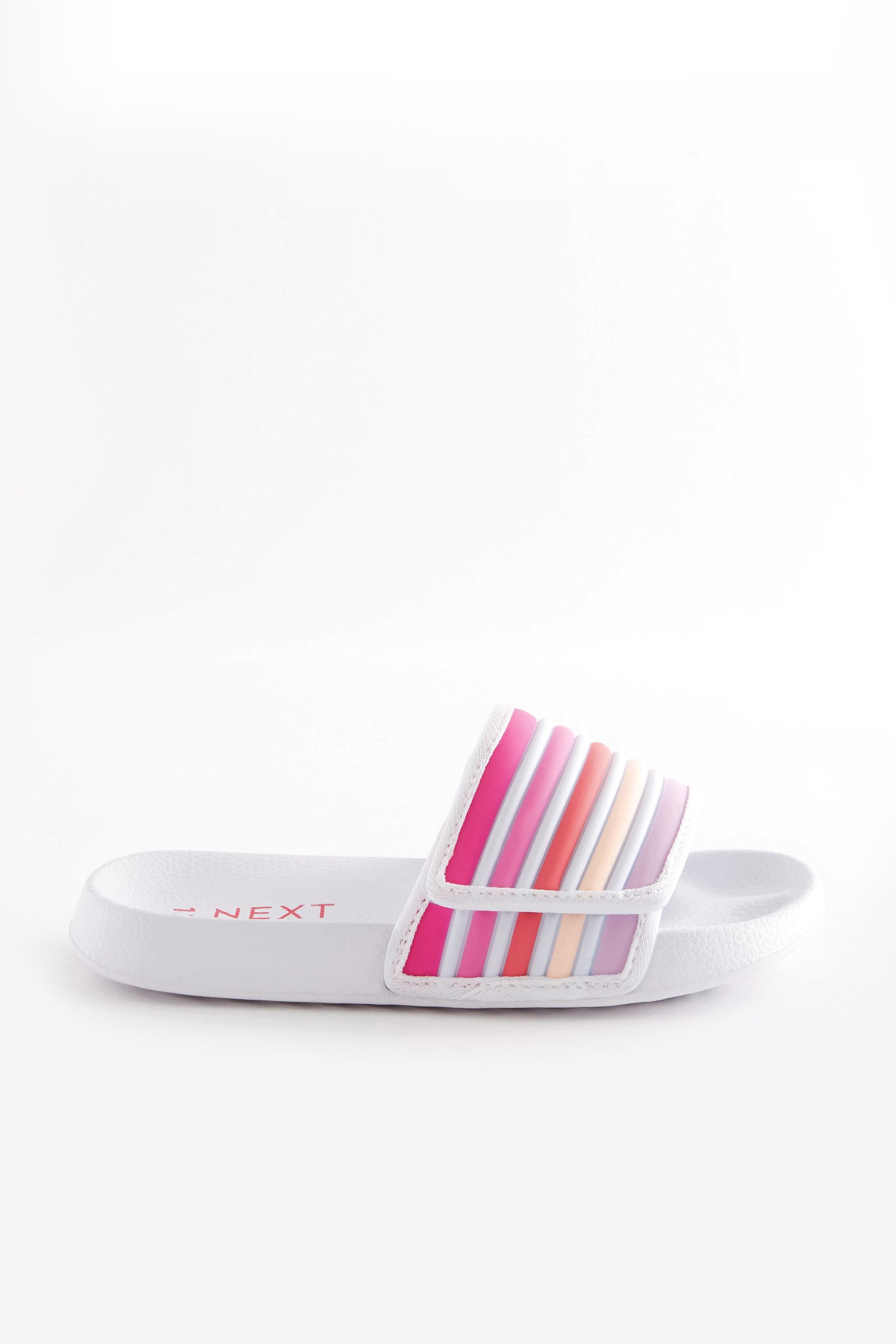 Buy White Pink Stripe Touch Fastening Sliders from Next Austria