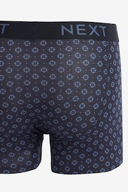 Dark Blue Geo Pattern 4 pack A-Front Boxers - Image 3 of 3