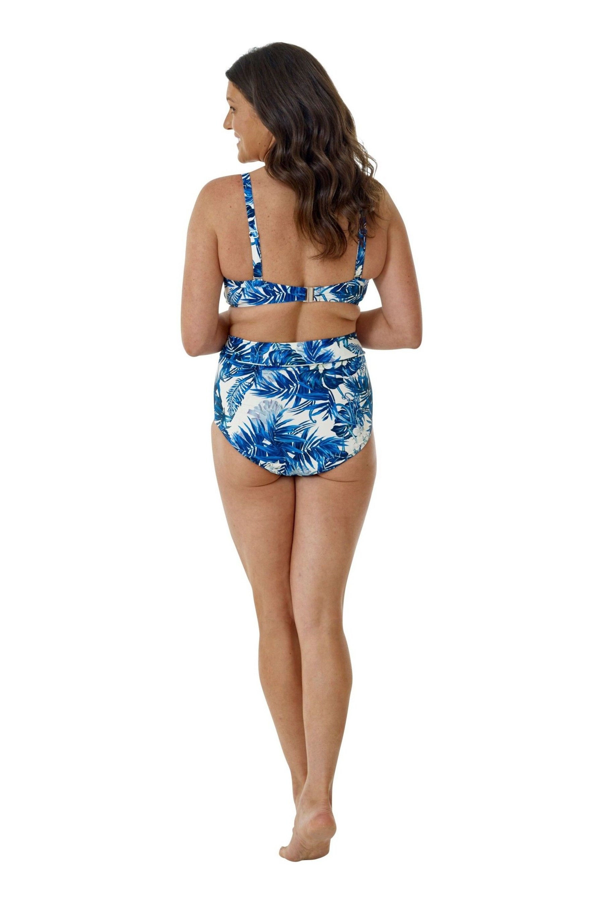 Seaspray Blue Capri Tropical High Waisted Bikini Briefs - Image 3 of 5