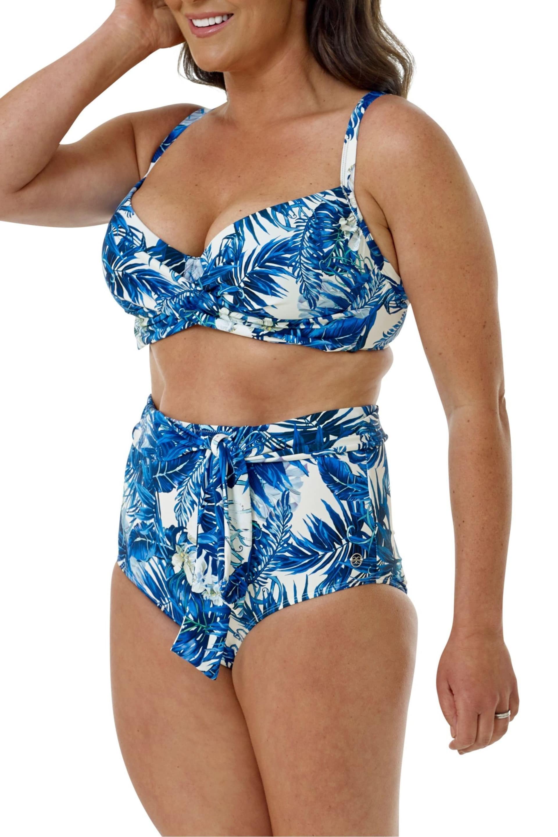 Seaspray Blue Capri Tropical High Waisted Bikini Briefs - Image 4 of 5
