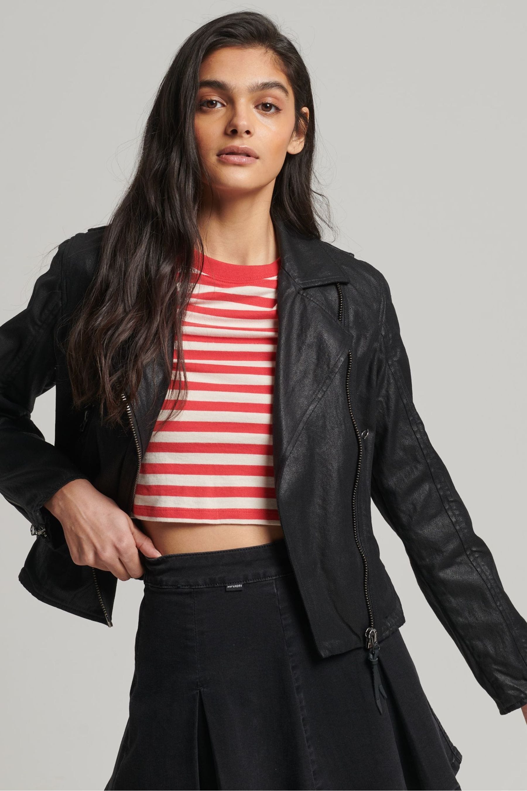 Superdry womens leather jacket store