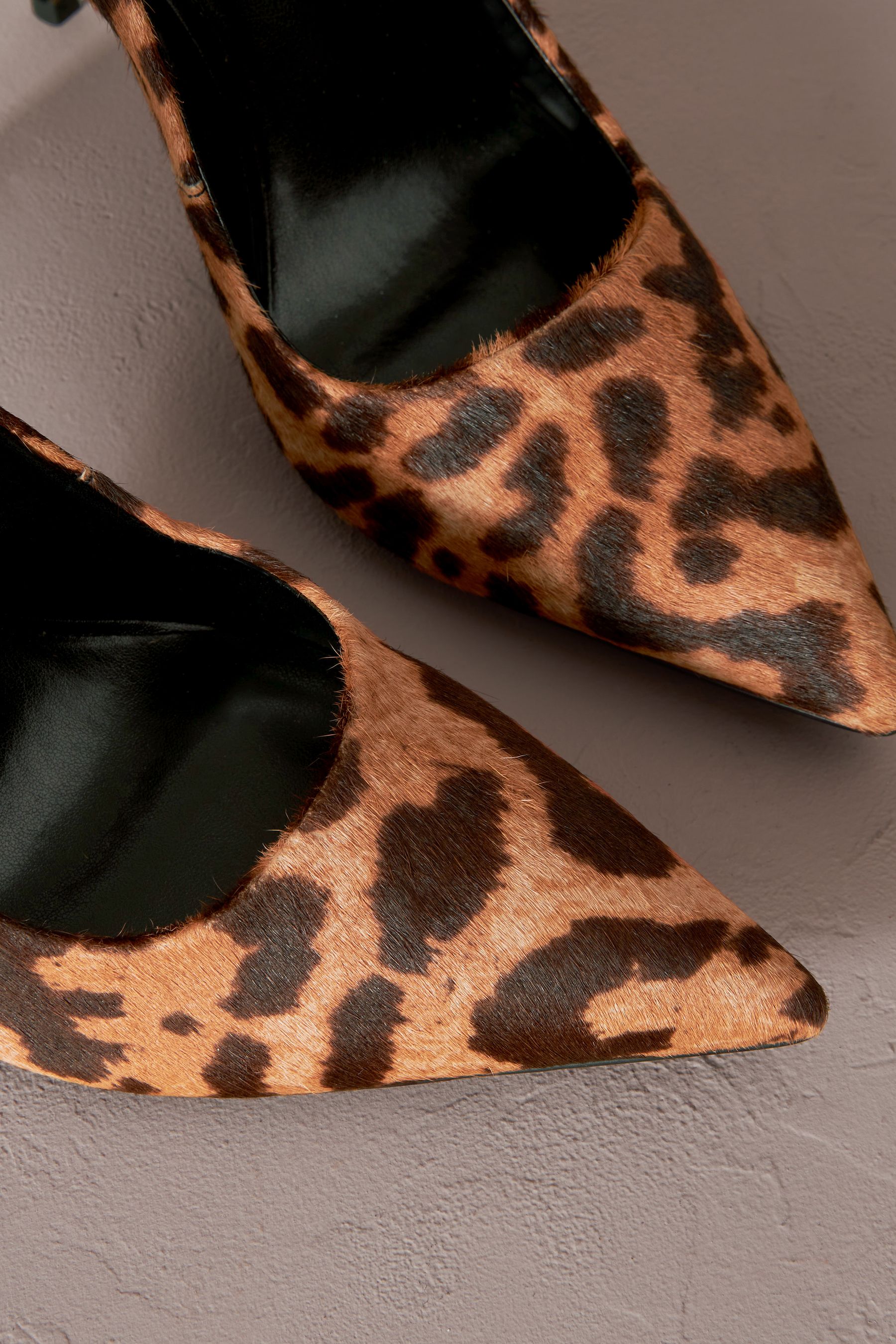 Leopard Premium Forever Comfort Leather Point Toe Court Shoes