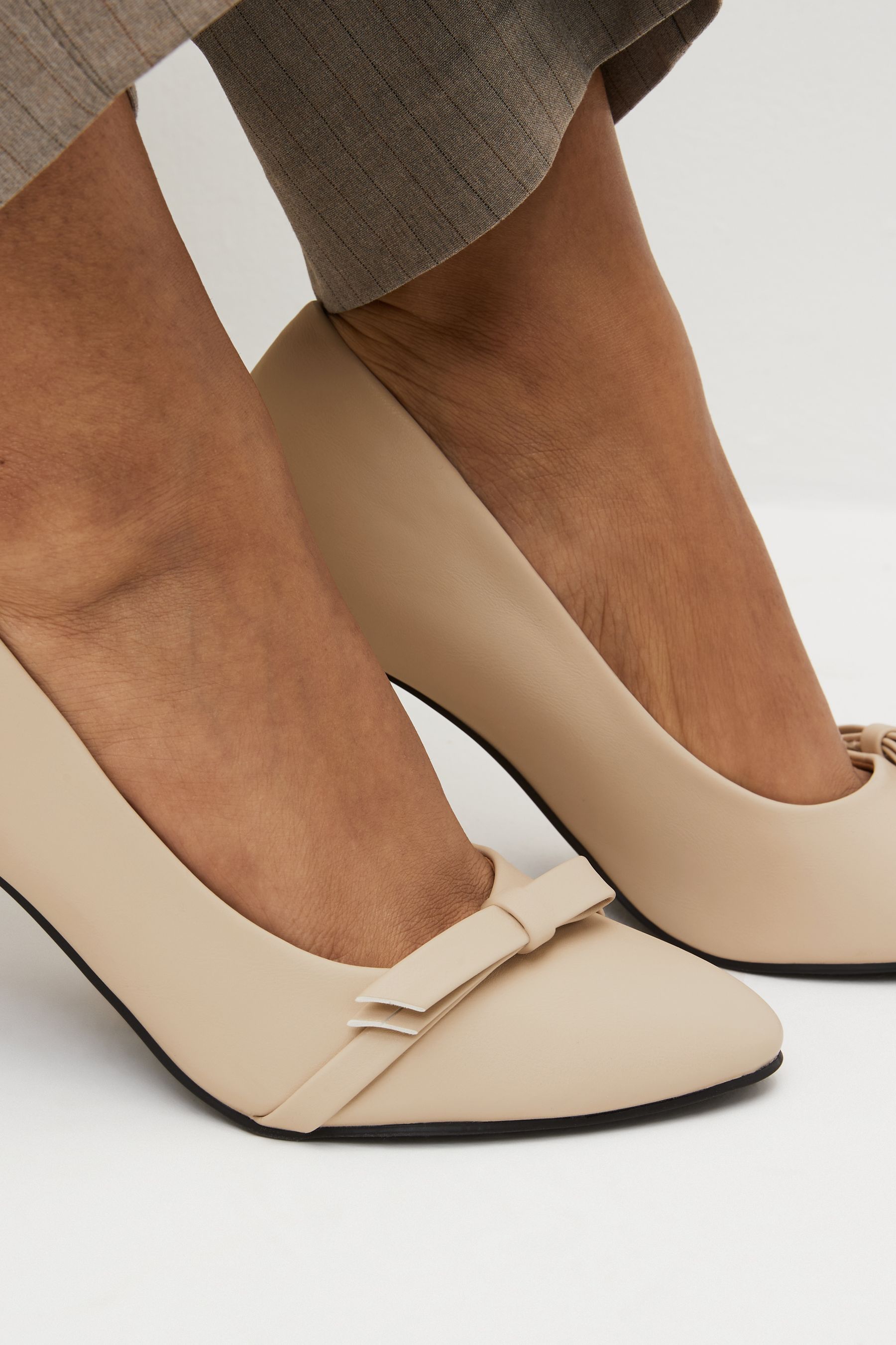 Buy Bone Cream Forever Comfort Round Toe Bow Court Shoes from Next Oman