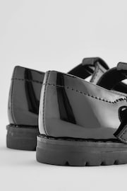 Black Patent Wide Fit (G) School Junior Bow T-Bar Shoes - Image 5 of 7