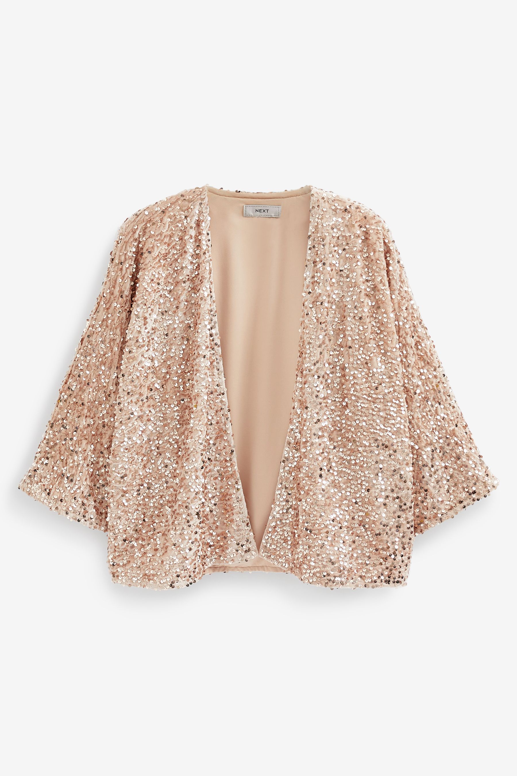 Rose gold sequin jacket plus size sales