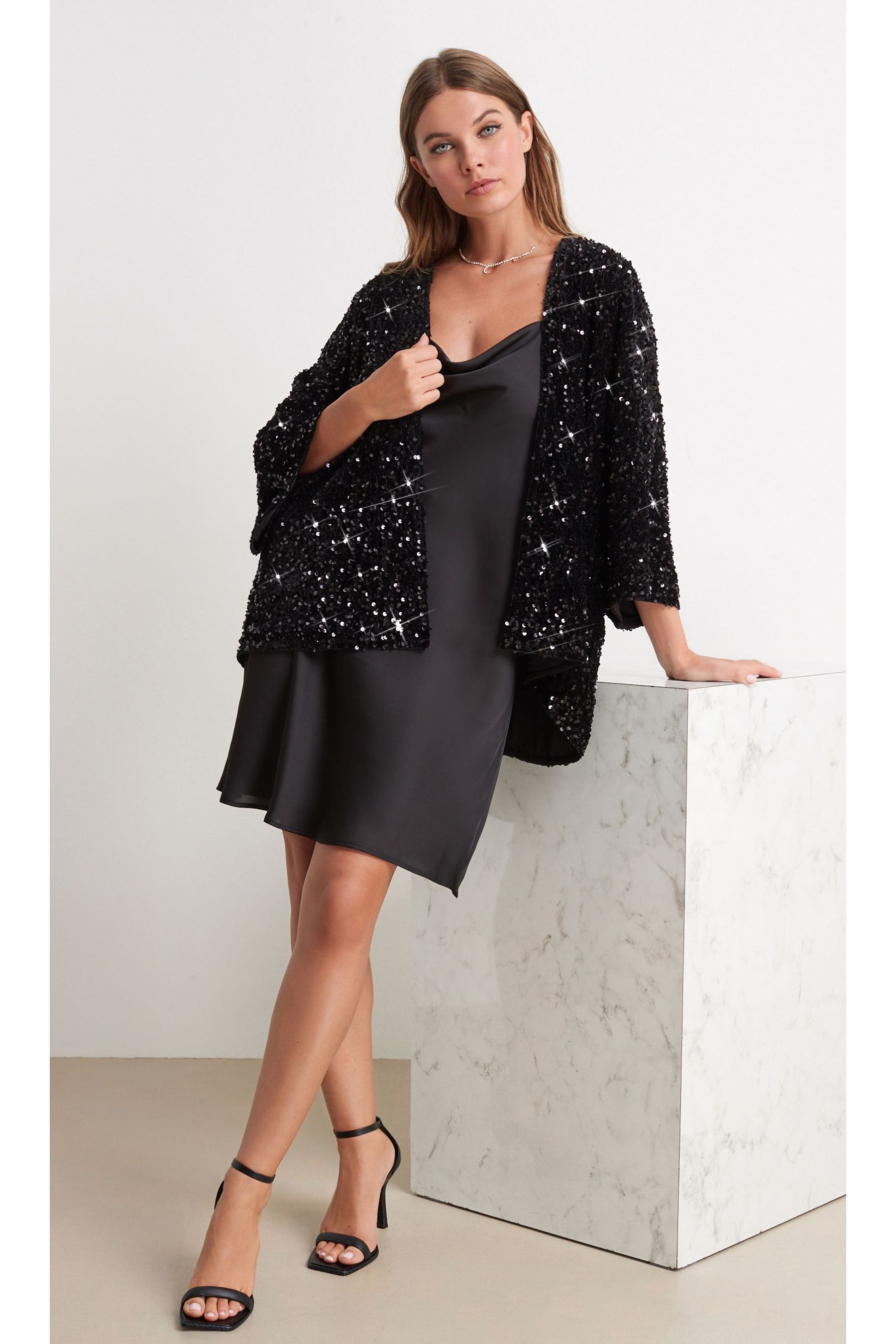 Next black sequin jacket new arrivals