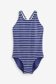 Navy Blue/White Stripe Swimsuit (3-16yrs) - Image 6 of 7