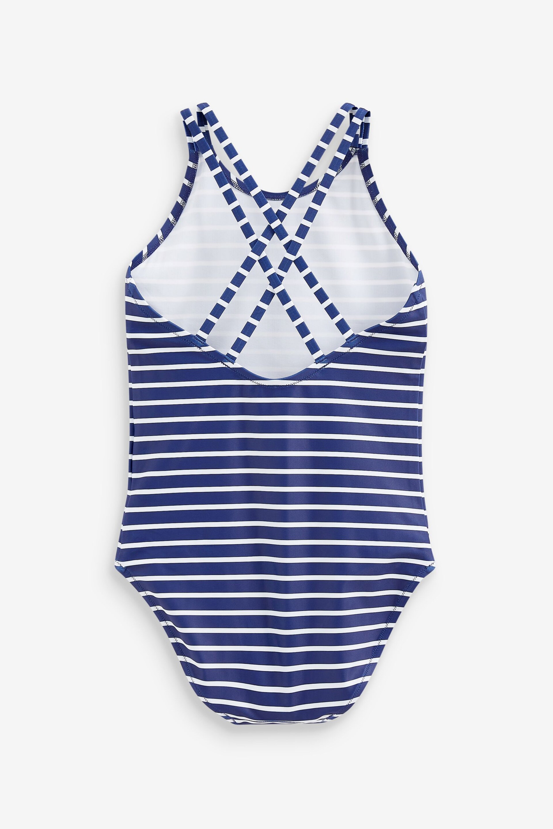 Navy Blue/White Stripe Swimsuit (3-16yrs) - Image 7 of 7
