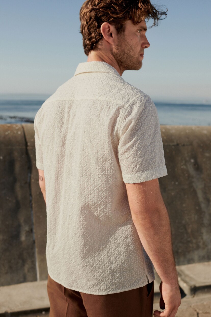 White Broderie Short Sleeve Shirt - Image 2 of 5