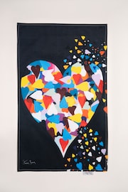 Steven Brown Art Black Heart of Hearts Tea Towel - Image 2 of 2