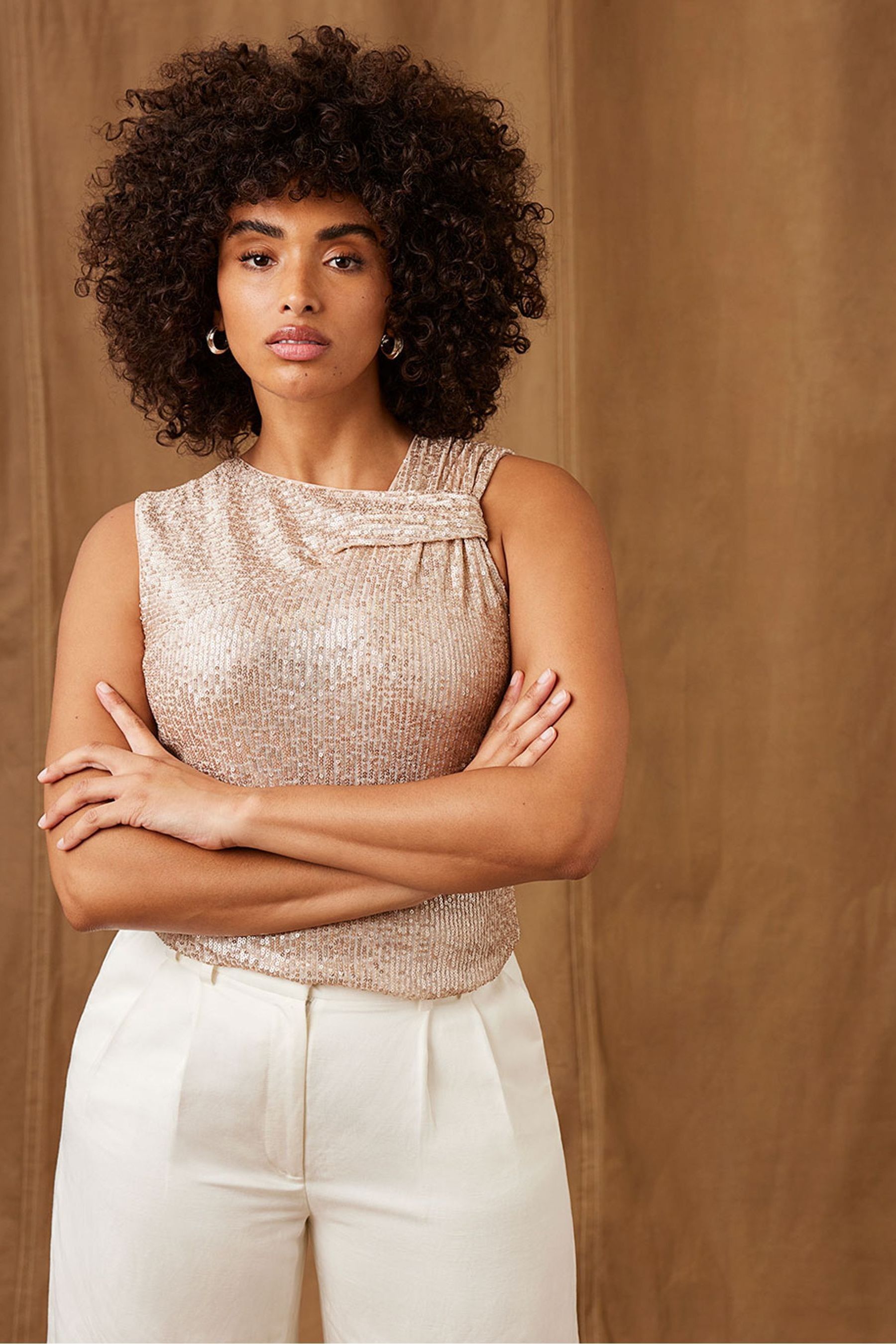 Mint velvet champagne sequin top 2025