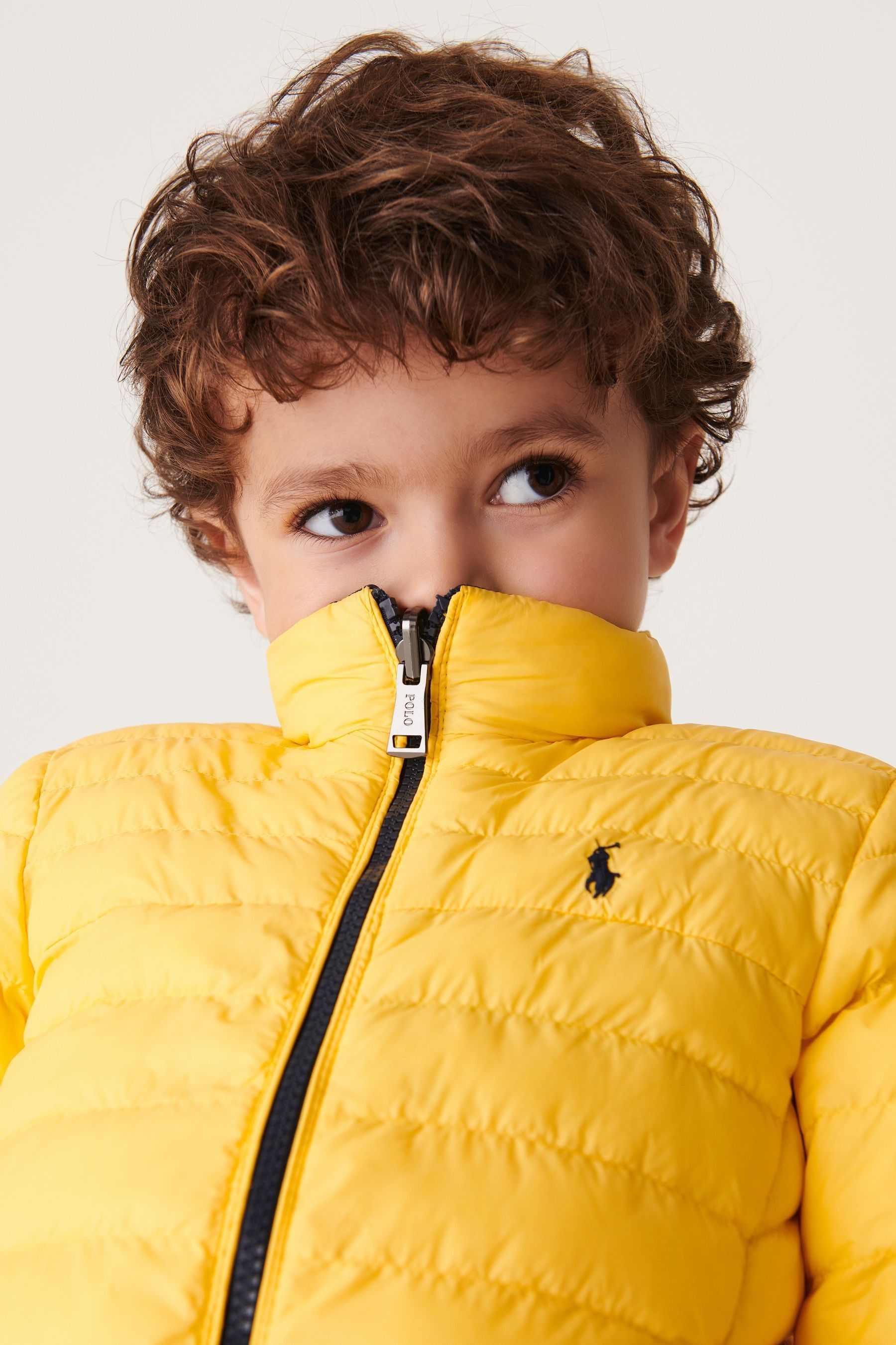 Yellow polo puffer jacket cheap