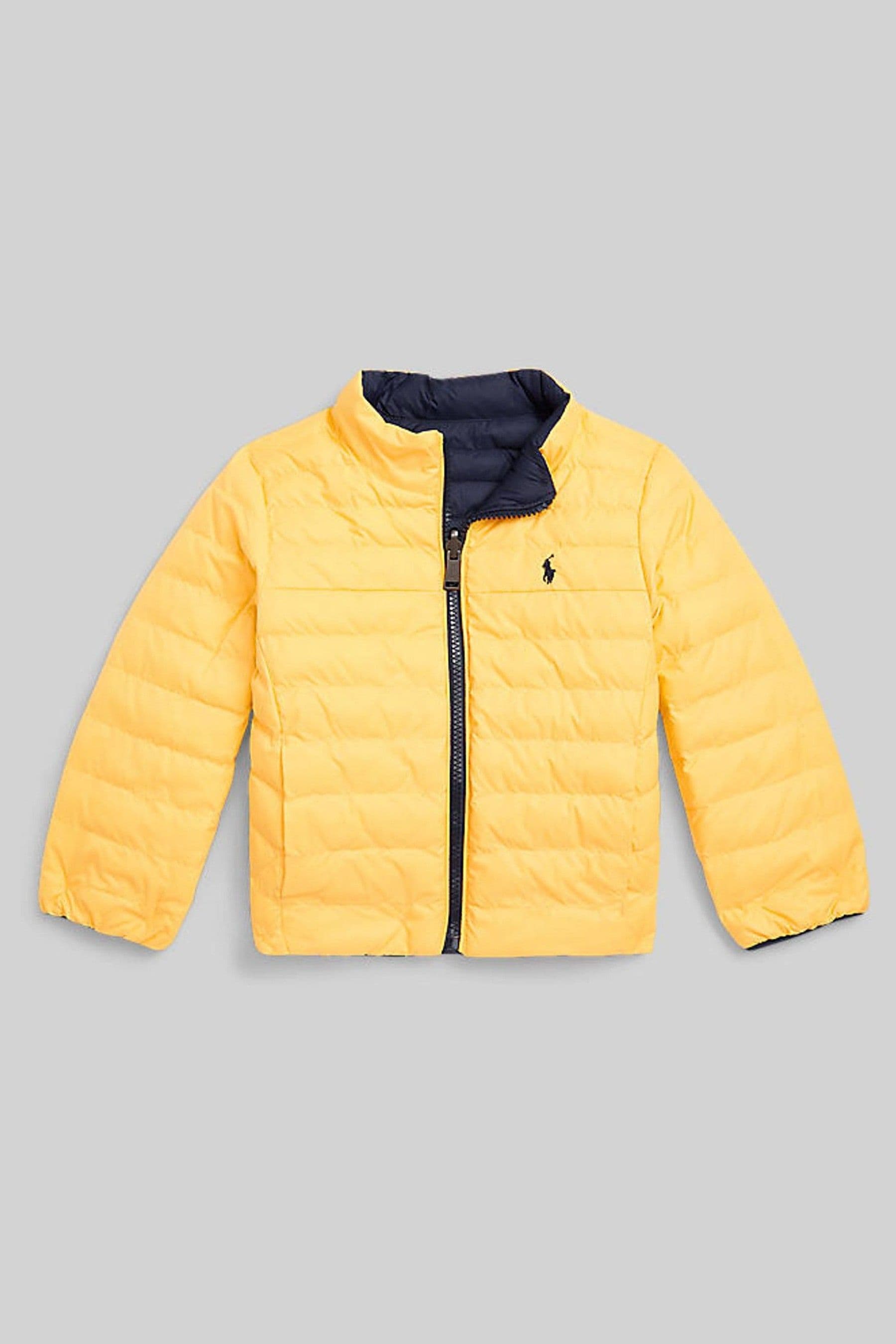 Buy Polo Ralph Lauren Navy Blue And Yellow Reversible Logo Puffer Jacket from Next Luxembourg