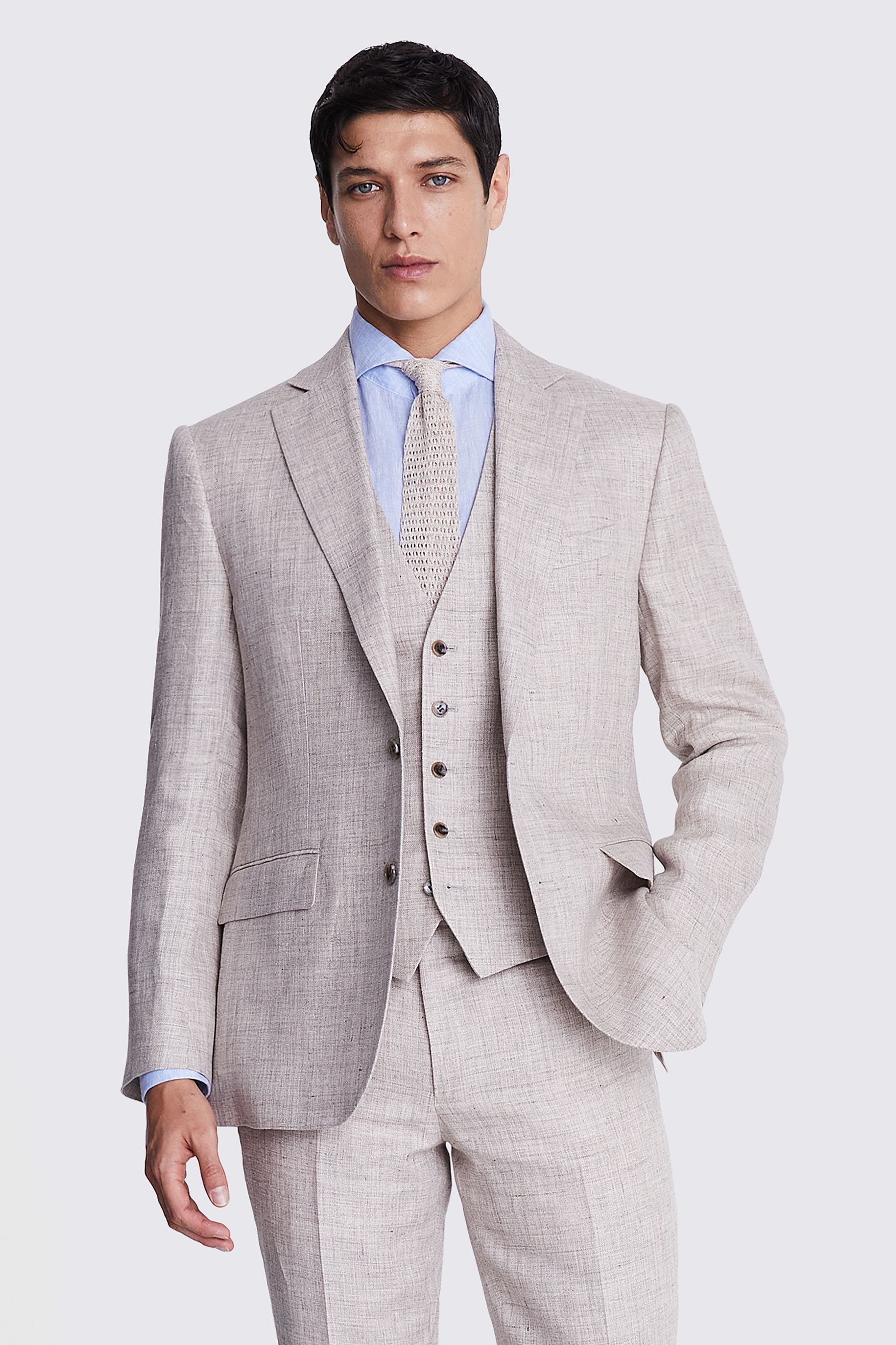 Buy MOSS Oatmeal Nude Tailored 100 Linen Jacket from Next Luxembourg