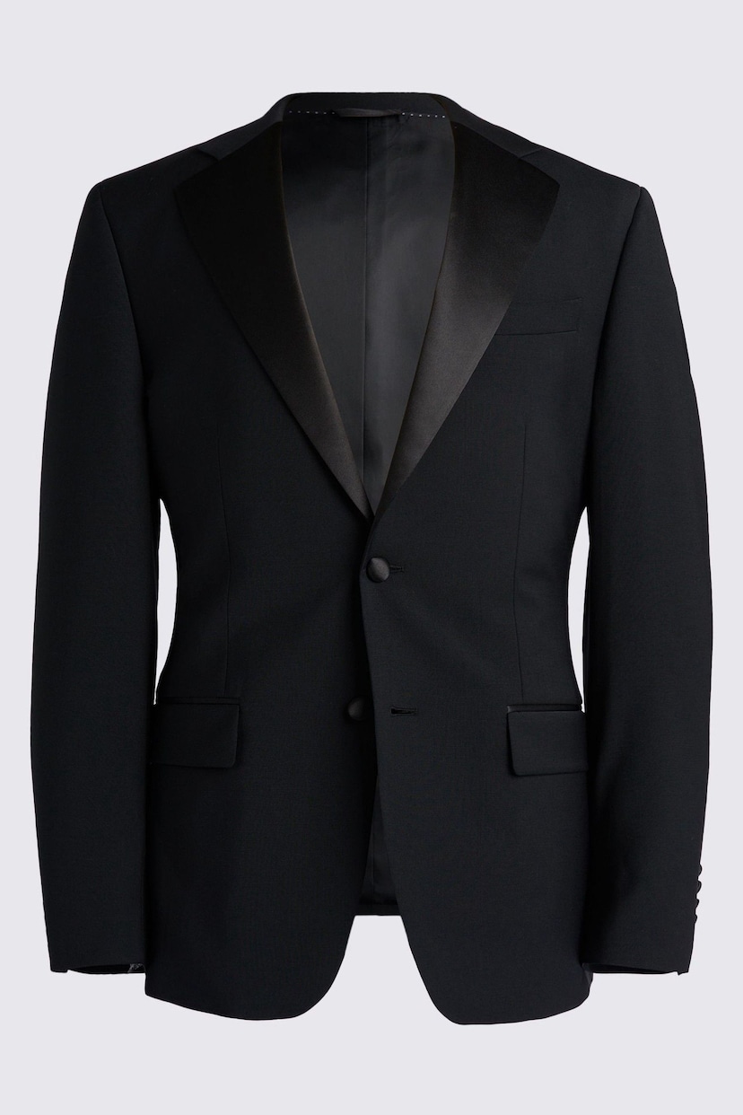 MOSS Black Tailored Fit Performance Dresswear Notch Suit: Jacket - Image 7 of 7