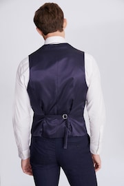 MOSS Blue Slim Fit Twisted Suit Waistcoat - Image 2 of 3