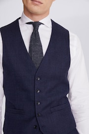 MOSS Blue Slim Fit Twisted Suit Waistcoat - Image 3 of 3
