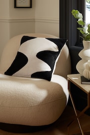 Black/White 50 x 50cm Wave Cushion - Image 2 of 6