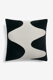 Black/White 50 x 50cm Wave Cushion - Image 3 of 6