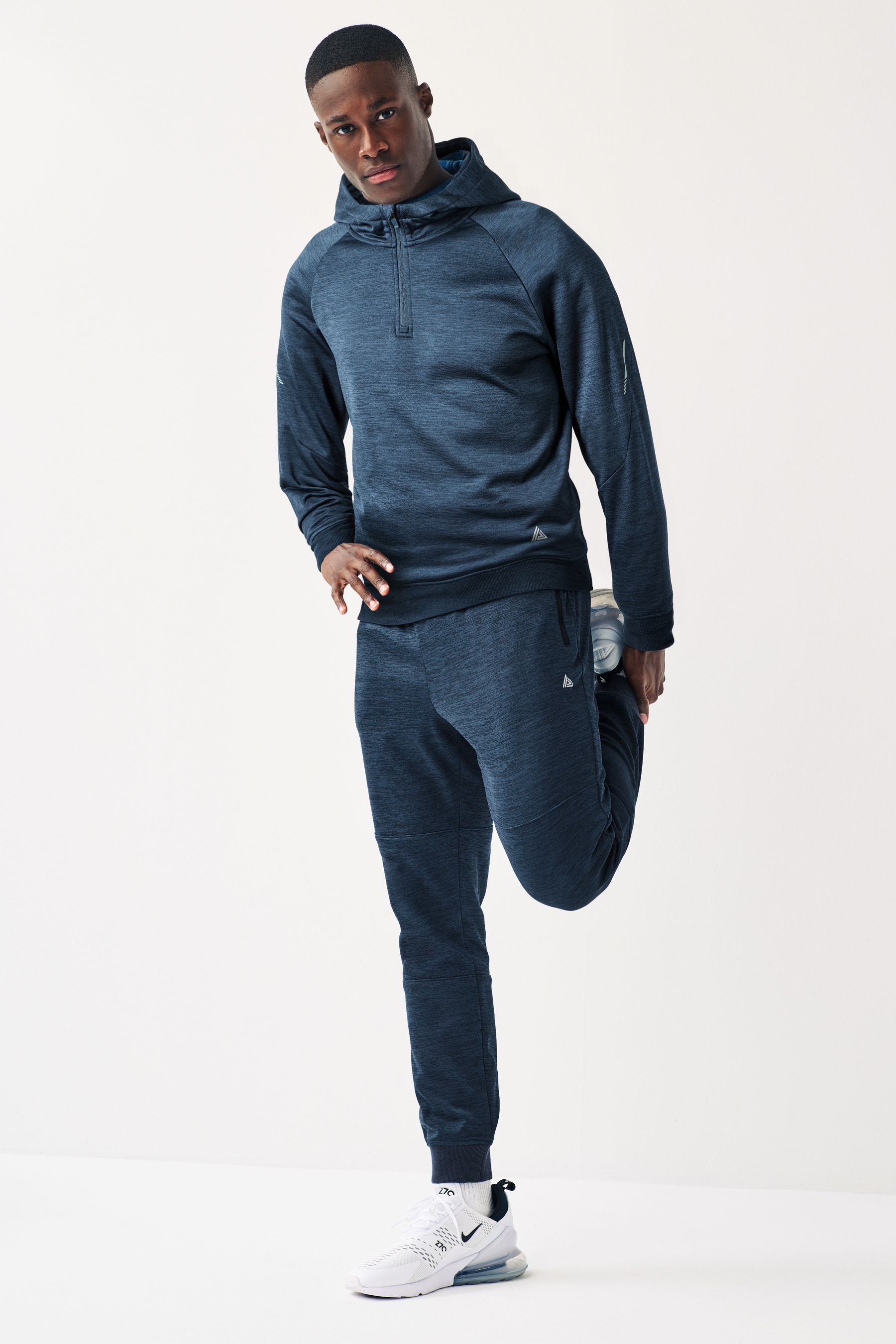 Buy Navy Blue Tech Fleece Hoodie from Next Luxembourg