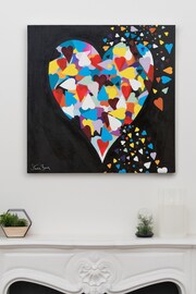 Steven Brown Art Black Heart of Hearts Large Canvas Print - Image 1 of 4