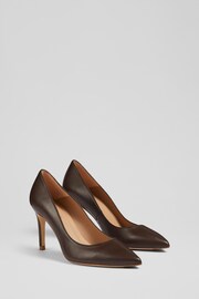 LK Bennett Floret Leather Pointed Court Shoes - Image 2 of 4