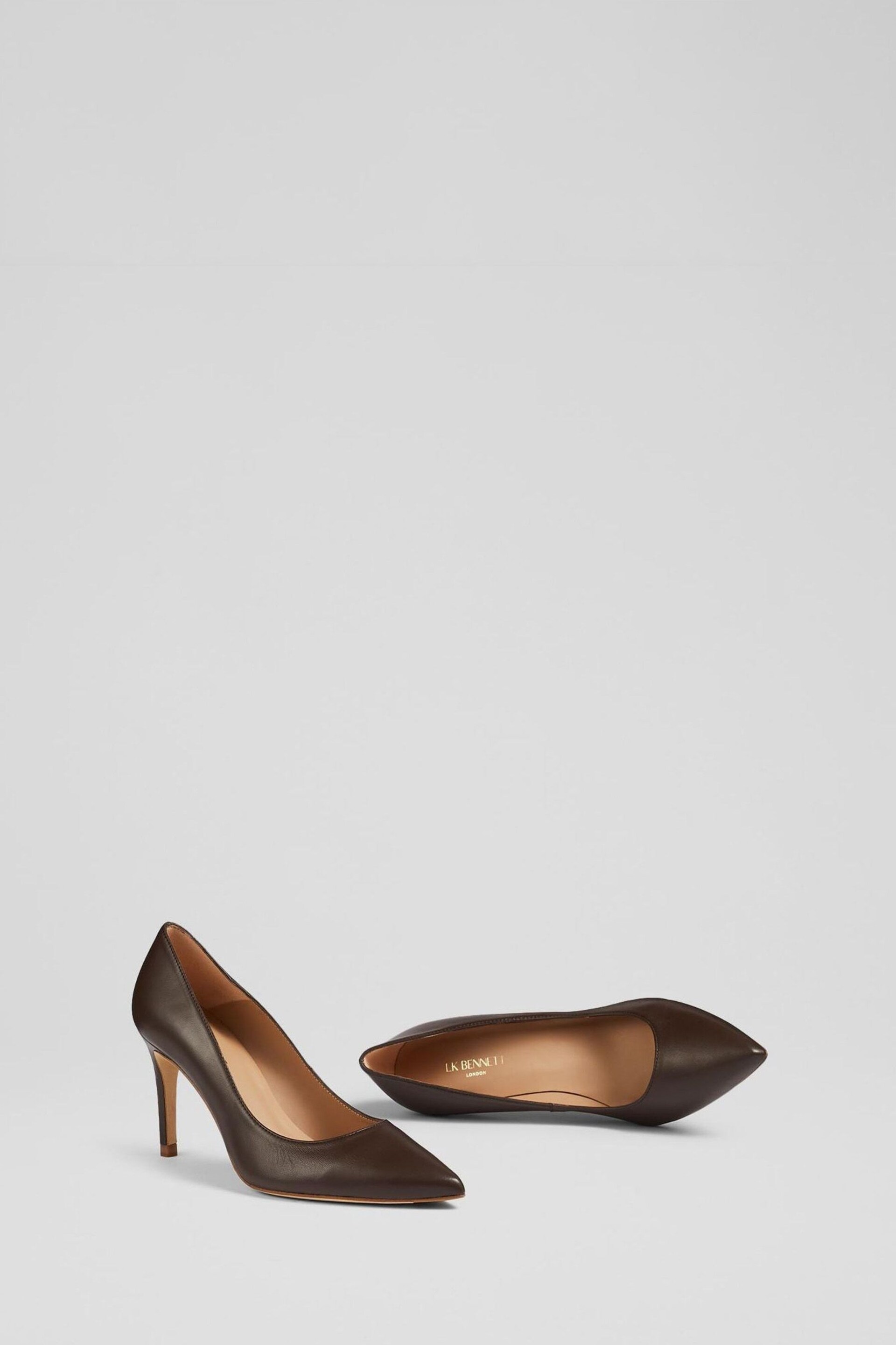 LK Bennett Floret Leather Pointed Court Shoes - Image 3 of 4