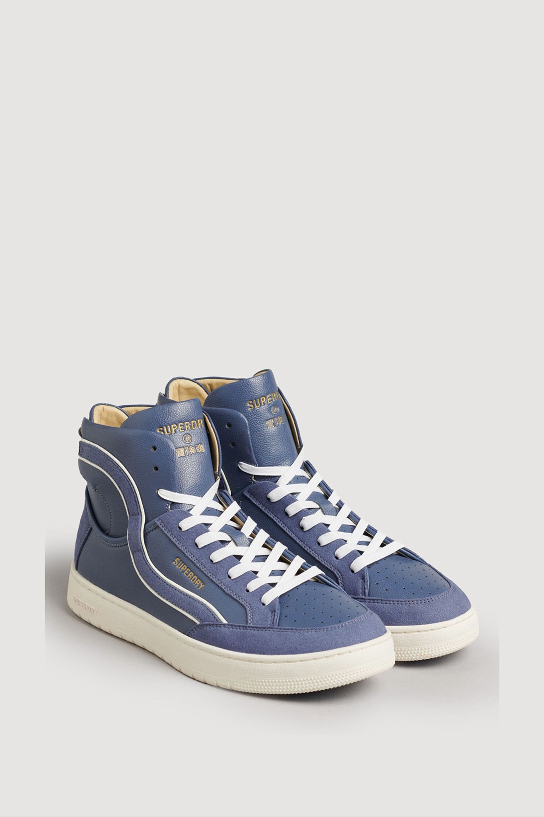 Buy Superdry Blue Vintage Vegan Basket High Top Trainers from Next Luxembourg