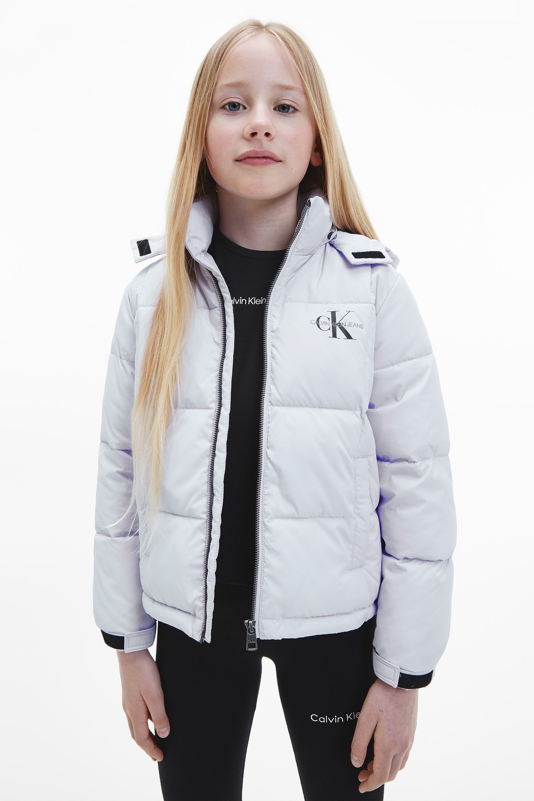 Buy Calvin Klein Jeans Girls Purple Short Quilted Puffer Jacket from Next Luxembourg