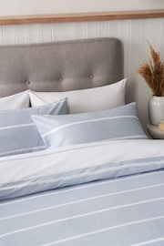 2 Pack Blue Stripe Reversible Duvet Cover and Pillowcase Set - Image 4 of 9