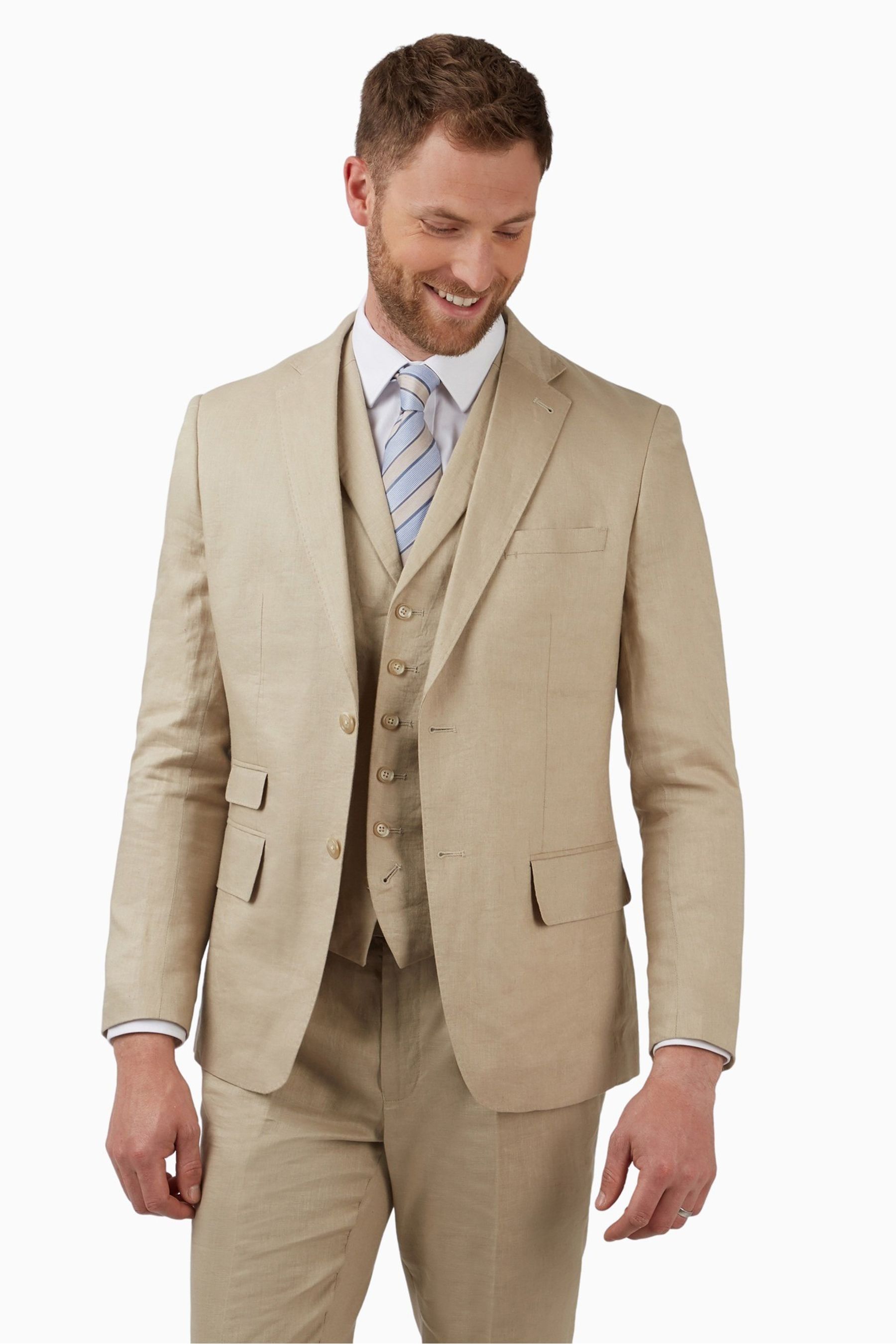 Jeff Banks Cream 100 Linen Suit Jacket