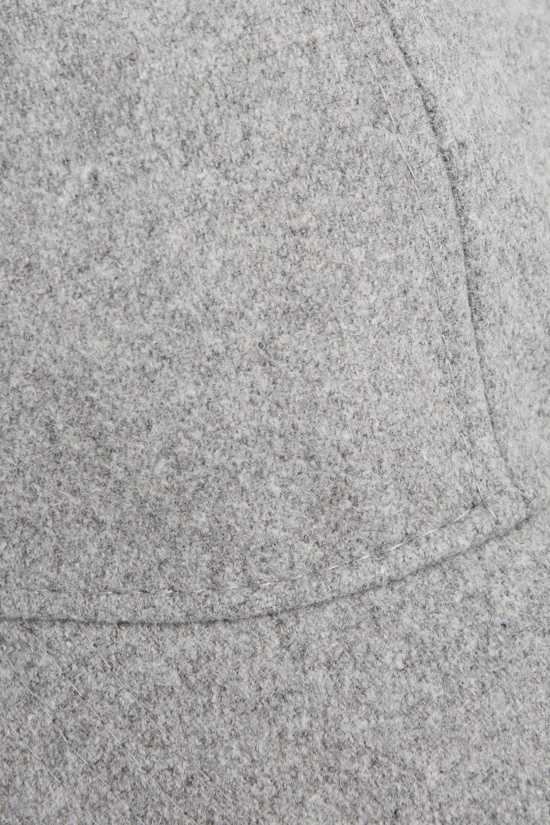 Reiss Grey Ashby Wool Blend Baseball Cap - Image 6 of 6