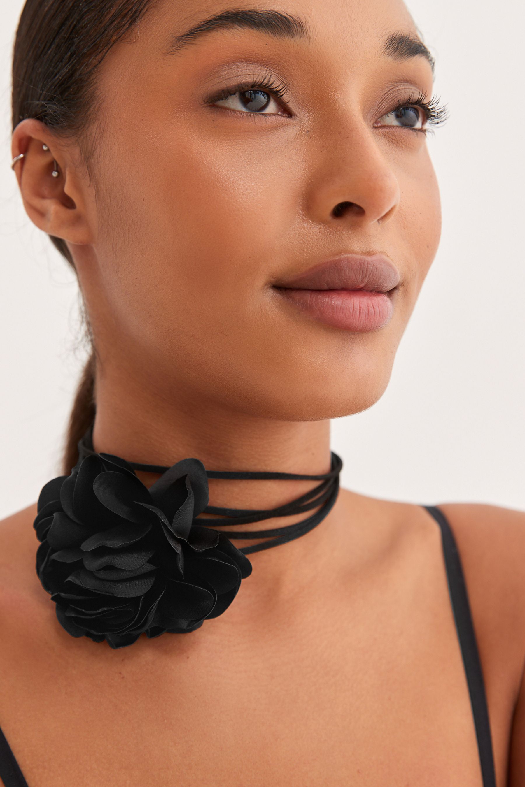 Buy Black Black Flower Corsage Wrap Around Choker from Next Luxembourg