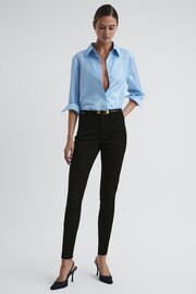 Reiss Black Lux Petite Mid Rise Skinny Jeans - Image 7 of 11