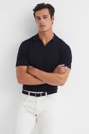 Reiss Navy/Black Aldwych Reversible Leather And Suede Belt - Image 3 of 7