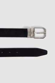 Reiss Navy/Black Aldwych Reversible Leather And Suede Belt - Image 6 of 7