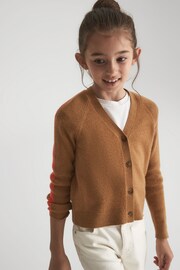 Reiss Tan Amelia Senior Colourblock Cardigan - Image 1 of 8