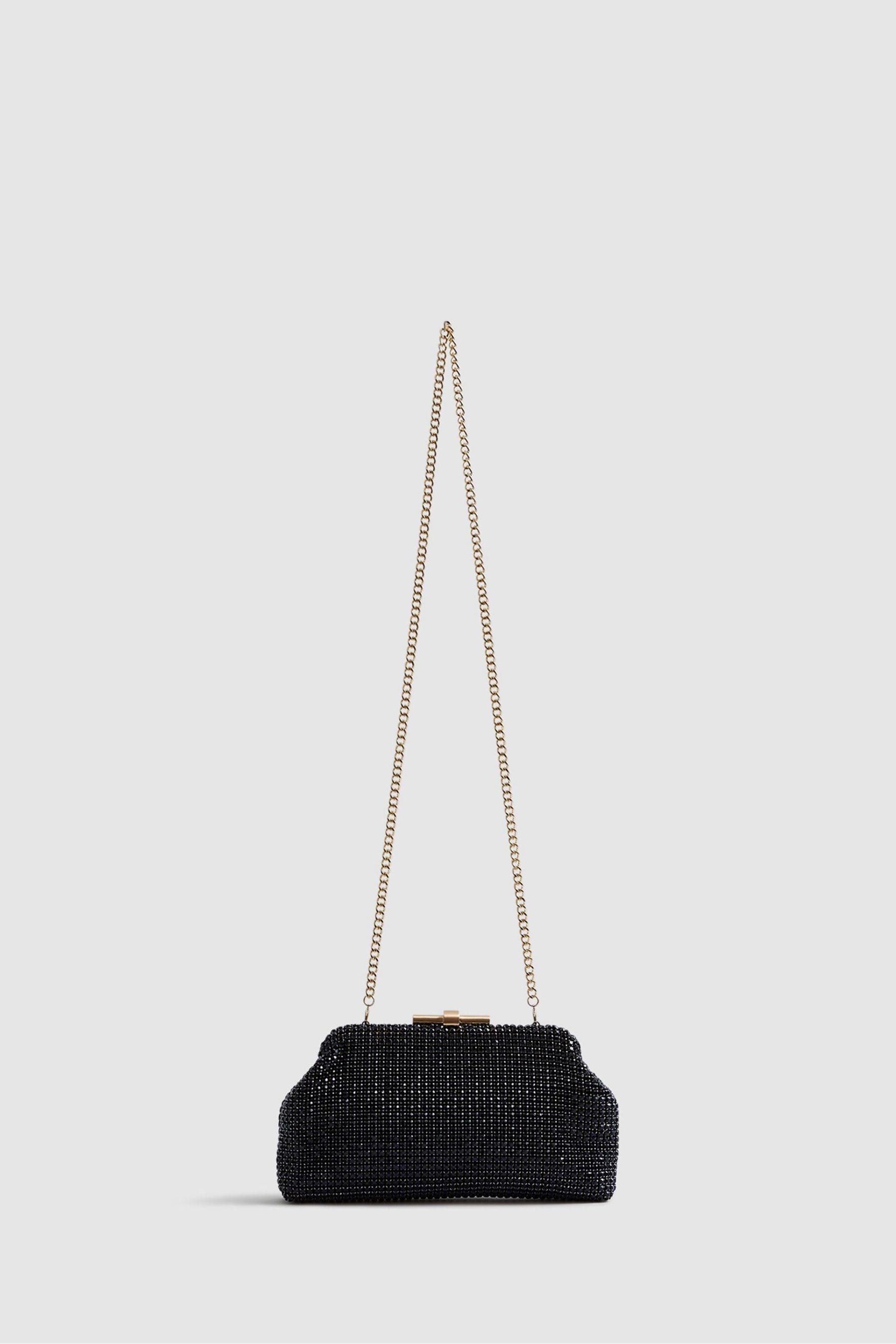 Navy embellished clutch bag online