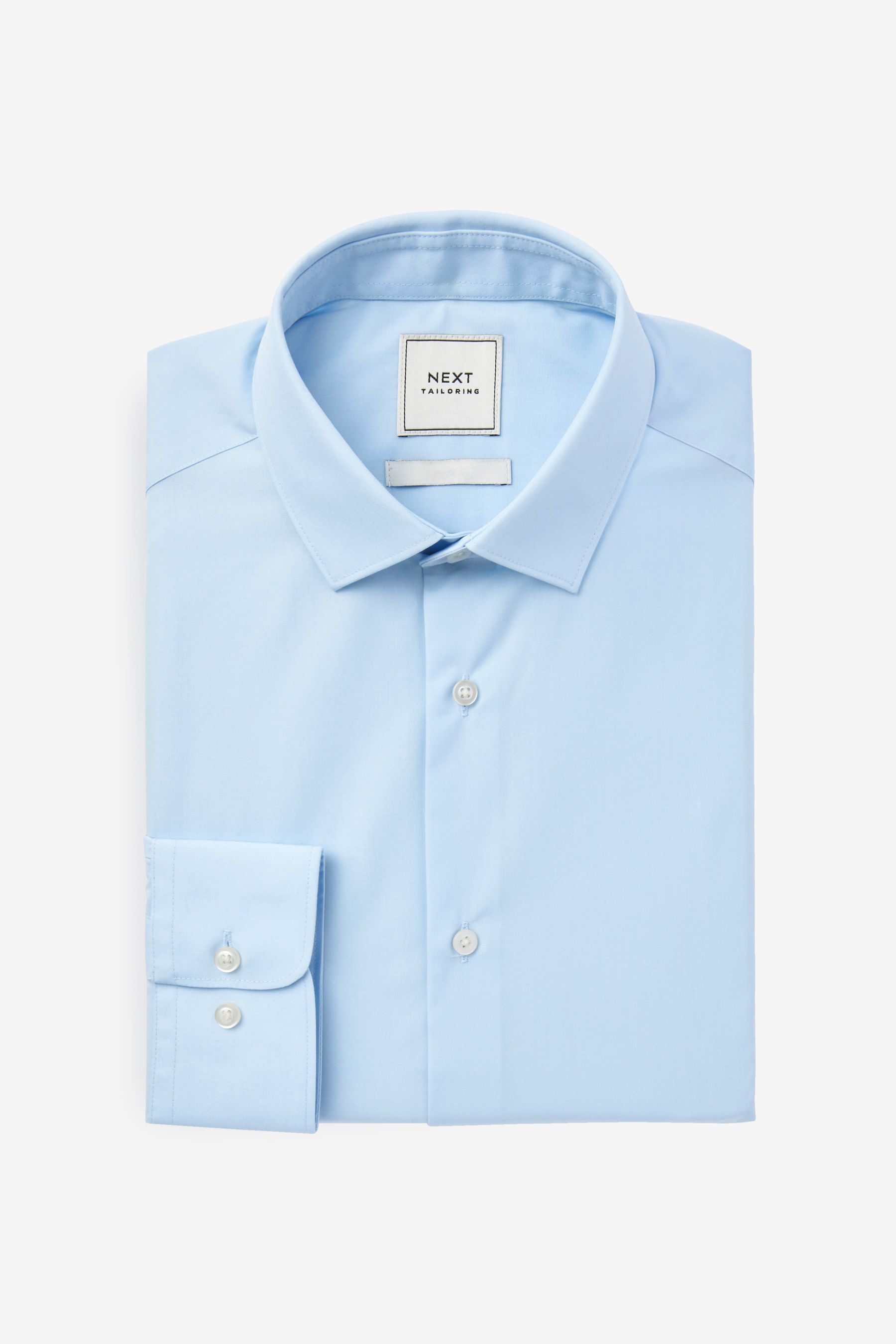 Light Blue Slim Fit Easy Care Single Cuff Shirt