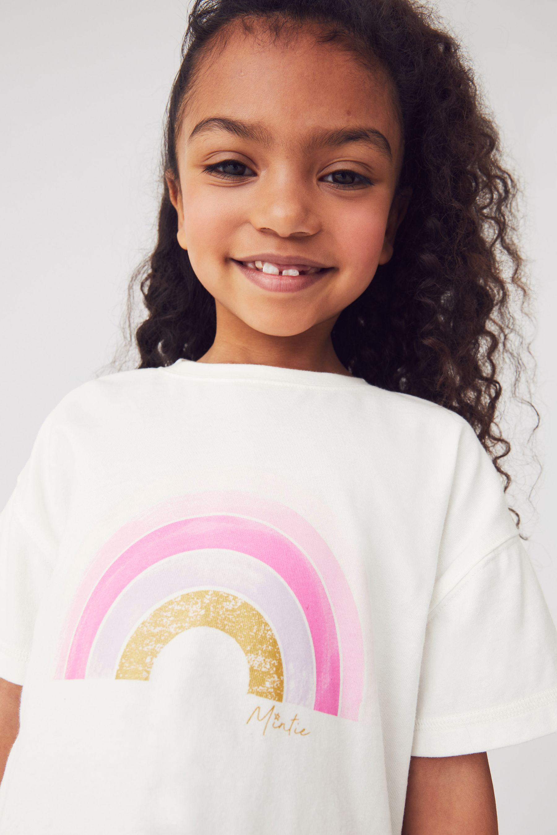 Buy Mint Velvet Cream Rainbow T Shirt from Next Luxembourg