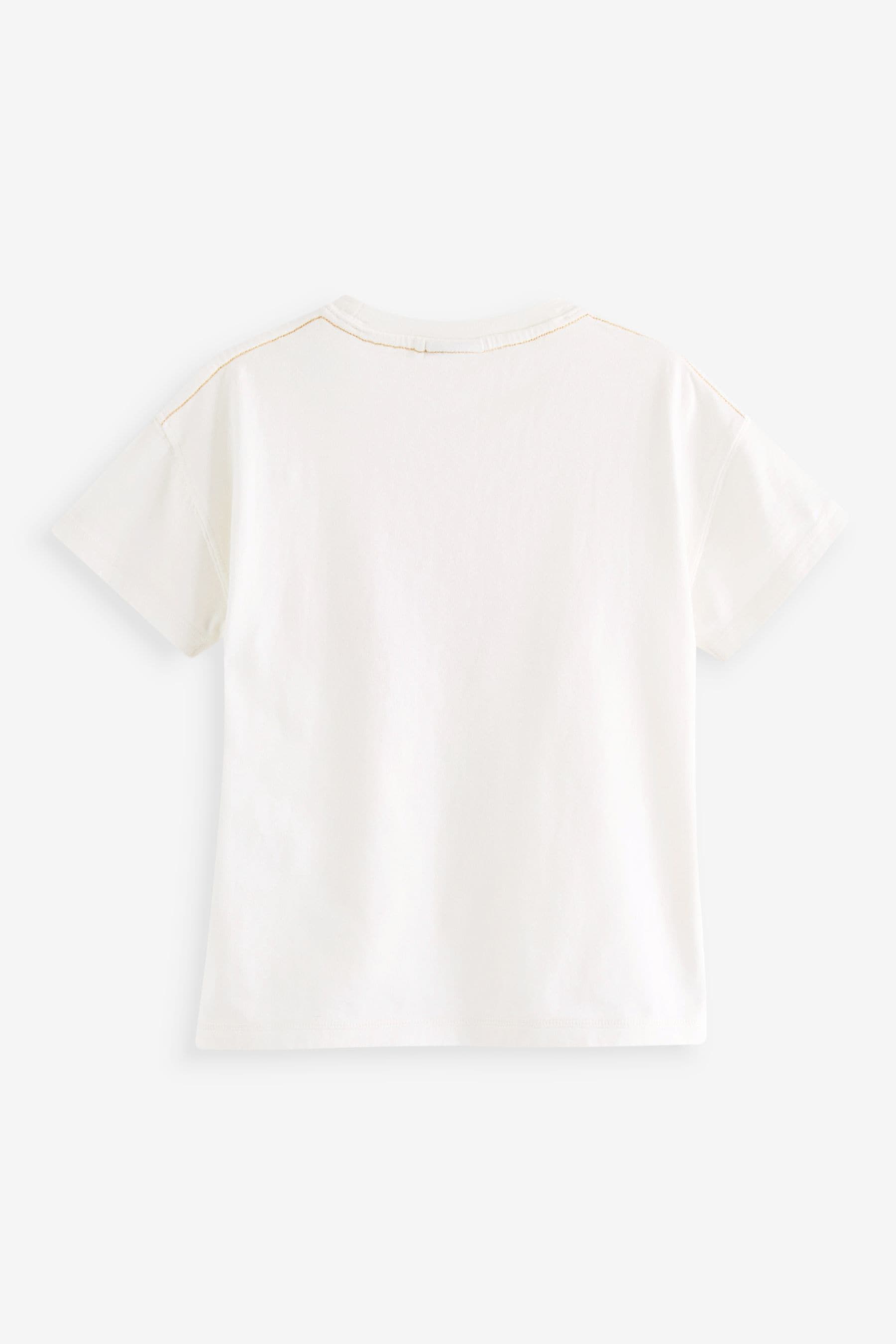 Buy Mint Velvet Cream Rainbow T Shirt from Next Luxembourg