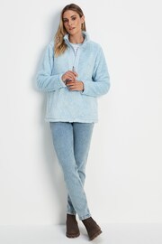 Tog 24 Ice Blue Marl Norrell Teddy Zip Neck Fleece - Image 5 of 9