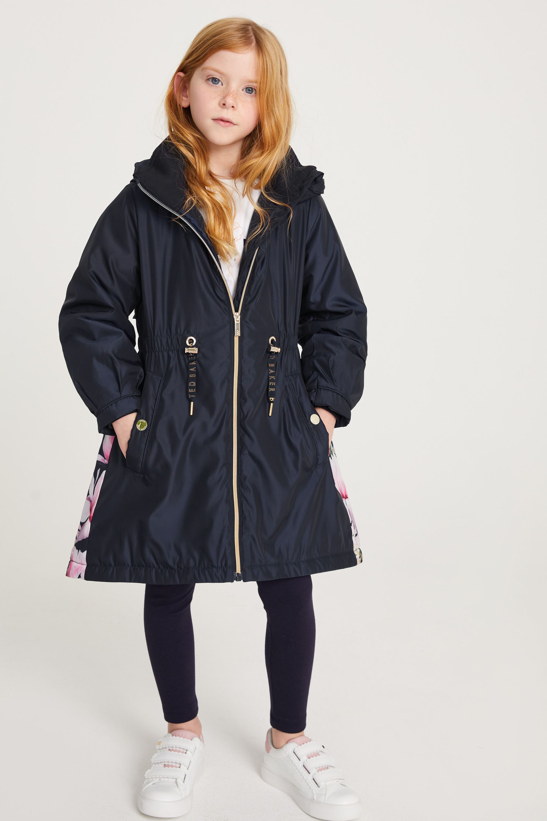 Buy Baker by Ted Baker Shower Resistant Navy Floral Rain Mac from Next Luxembourg