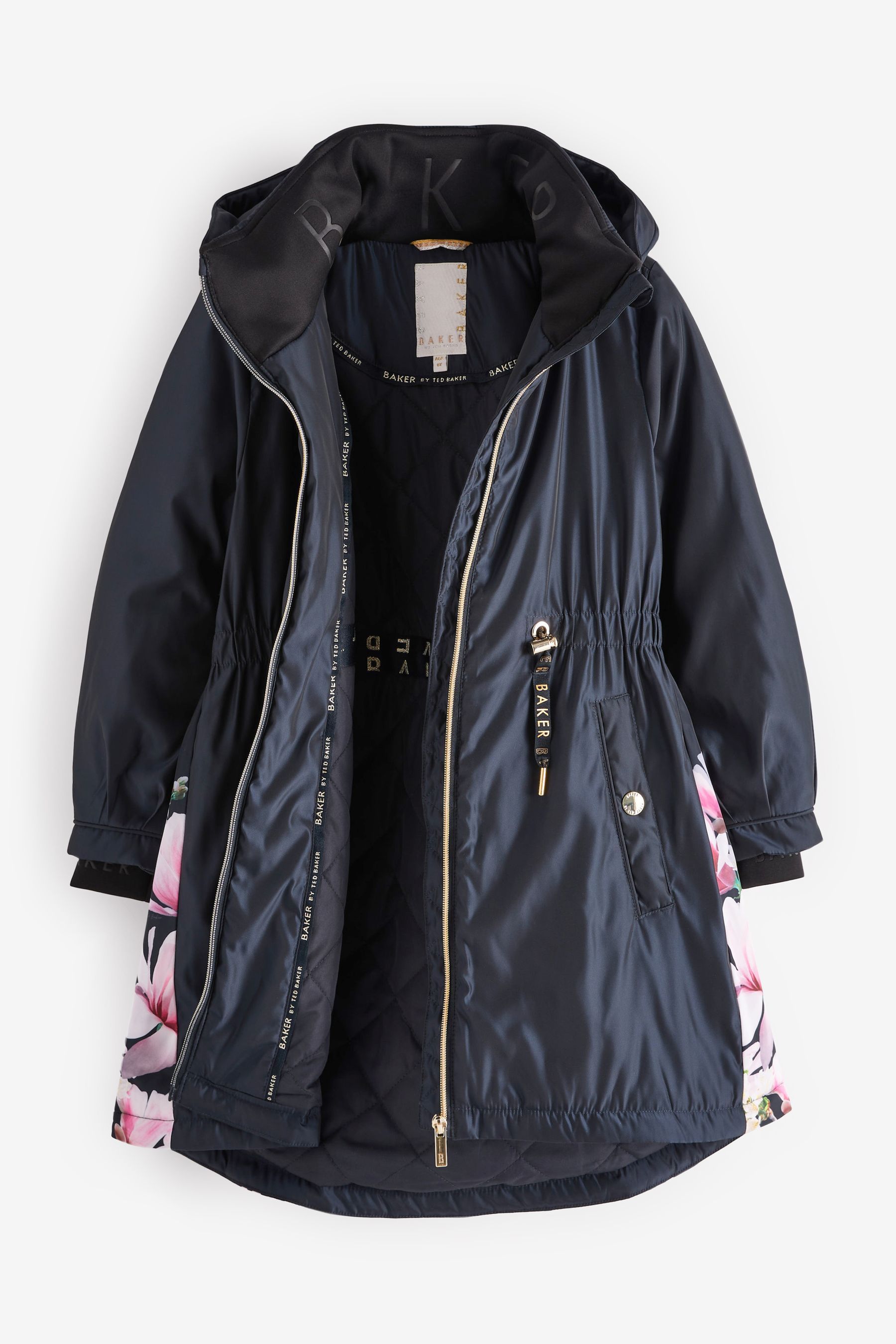 Buy Baker by Ted Baker Shower Resistant Navy Floral Rain Mac from Next Luxembourg