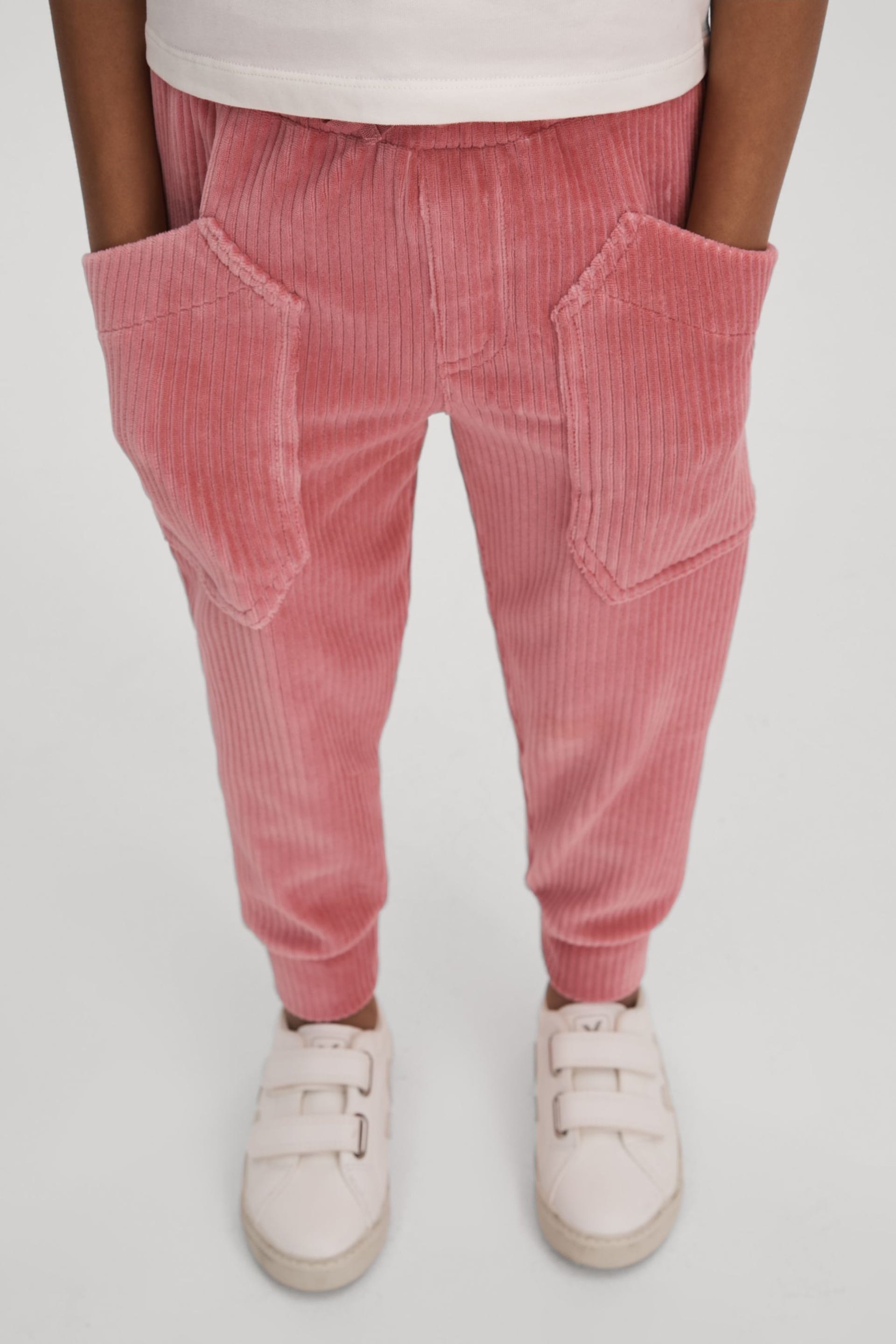 Reiss Pink Kora Junior Relaxed Corduroy Drawstring Trousers - Image 3 of 6