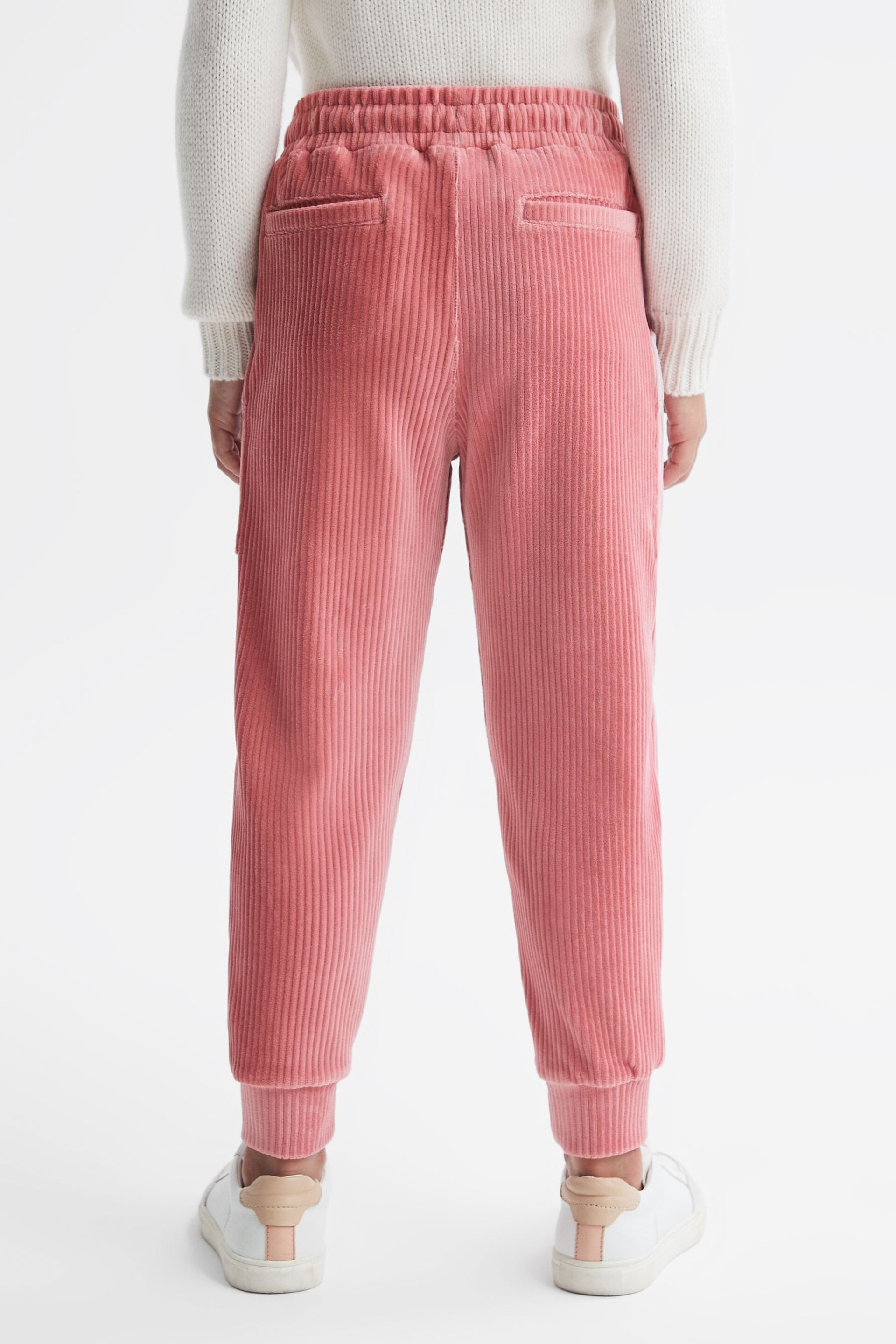 Reiss Pink Kora Junior Relaxed Corduroy Drawstring Trousers - Image 5 of 6