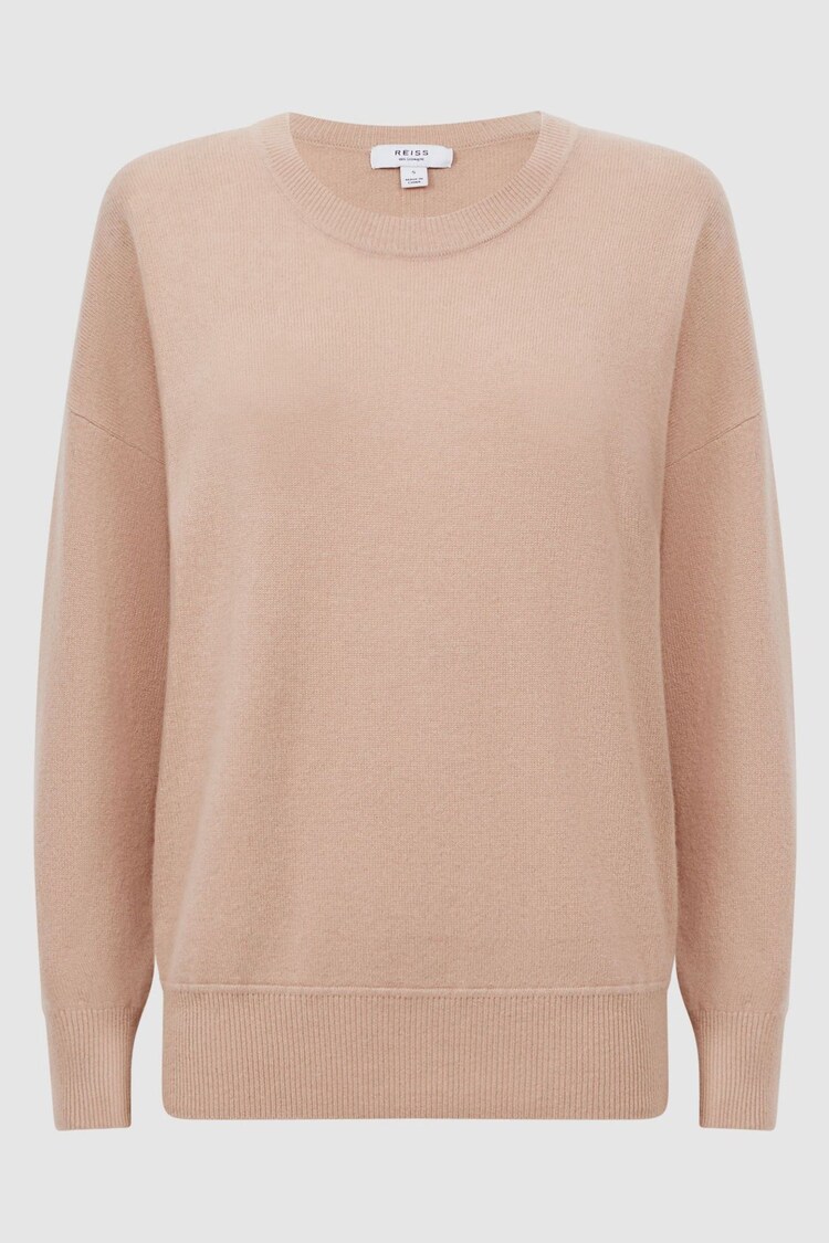 Reiss Camel Lucy Cashmere Crew Neck Jumper - Image 2 of 5