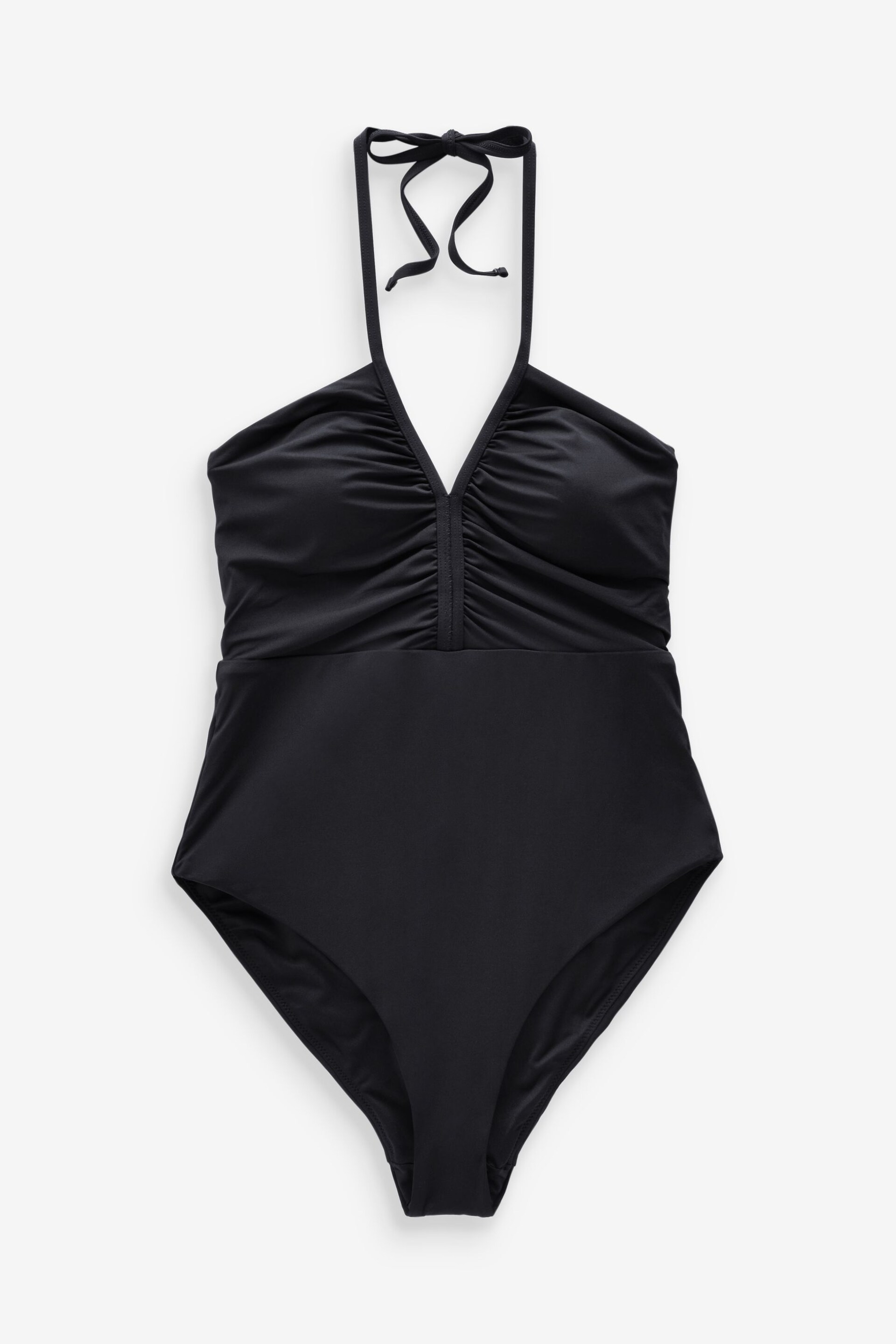 Black Halterneck Tummy Shaping Control Swimsuit - Image 6 of 6