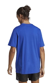 adidas Dark Blue Sportswear Essentials Single Jersey Embroidered Small Logo T-Shirt - Image 4 of 7